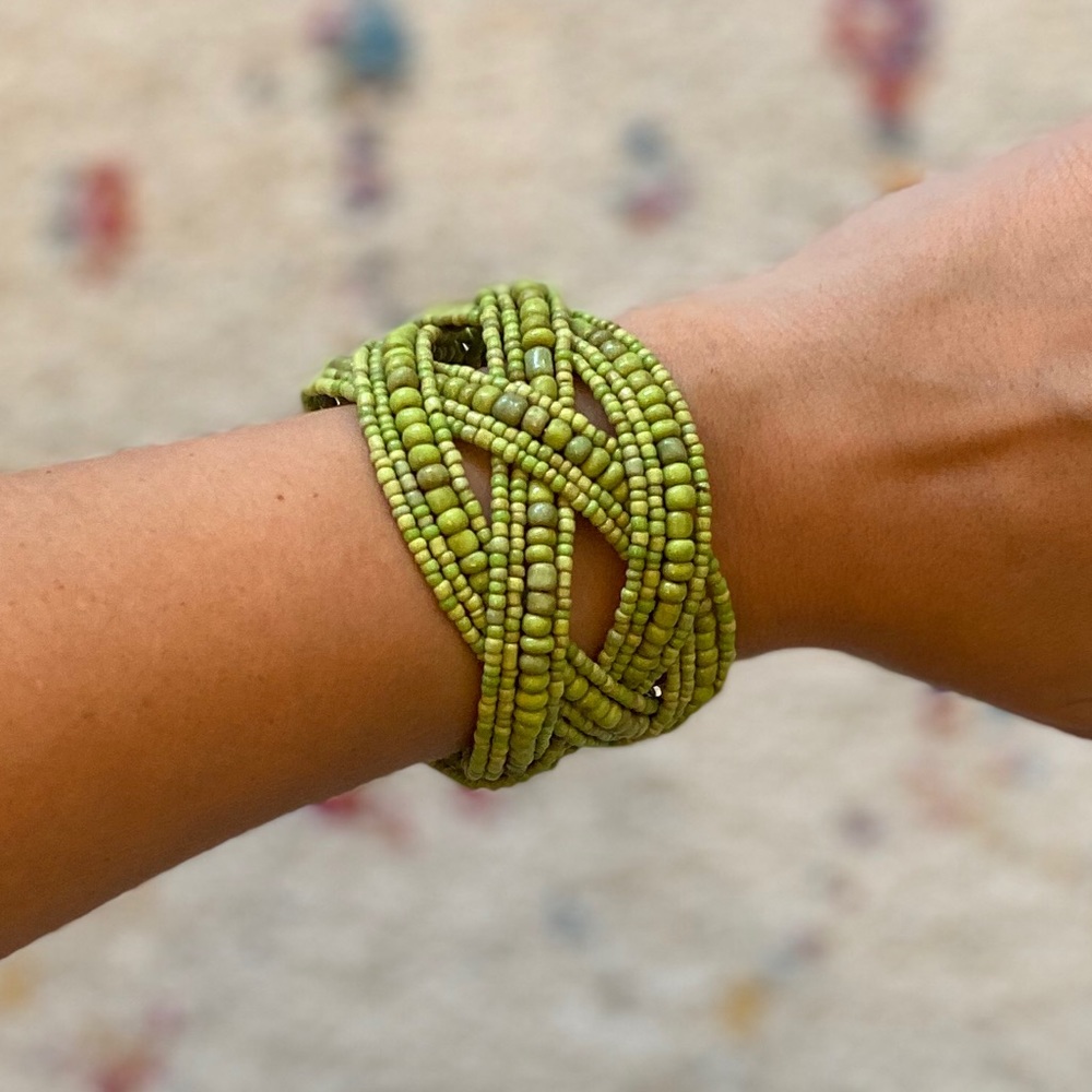 Green beaded bracelet